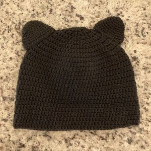 Women Men Girls Boys Teens Cute Cat Ear Knit Cable Rib Hat Cap Beanie